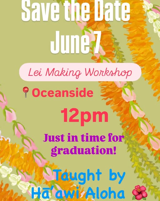 Poster for Lei Making Workshop - Pasifika Culinary Project