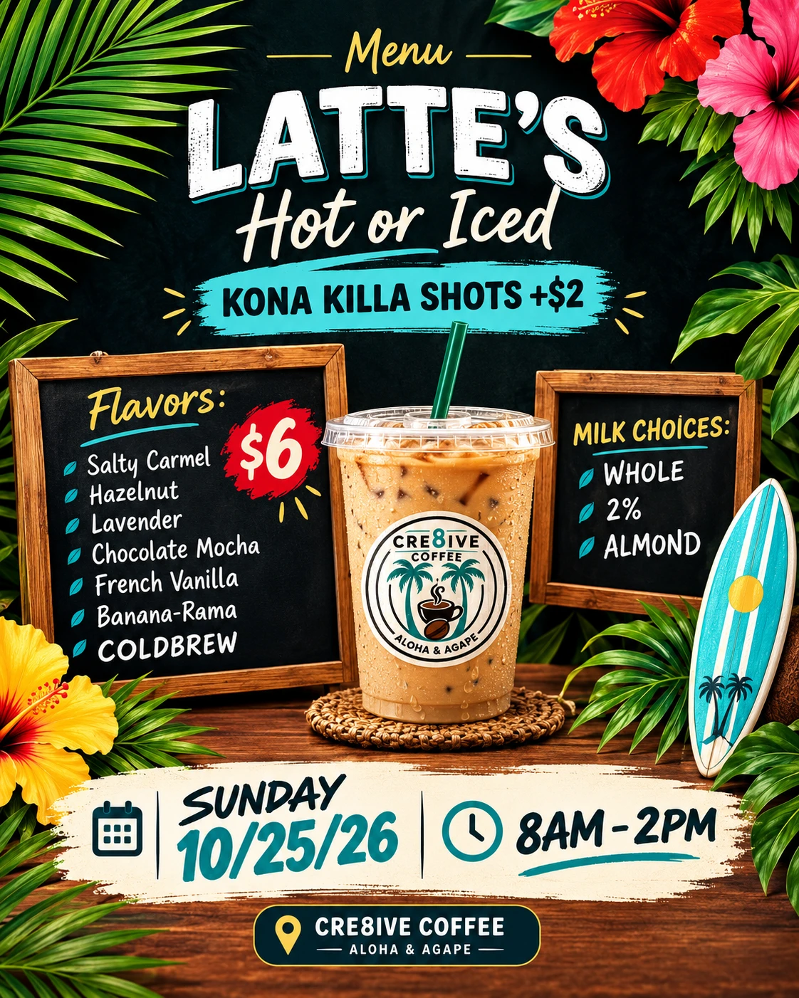 Poster for Cre8ive Coffee featuring Kona Coffee
